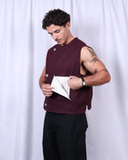 Felix Vest / Burgundy Melton Wool