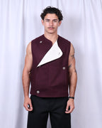 Felix Vest / Burgundy Melton Wool