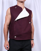 Felix Vest / Burgundy Melton Wool
