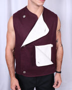 Felix Vest / Burgundy Melton Wool